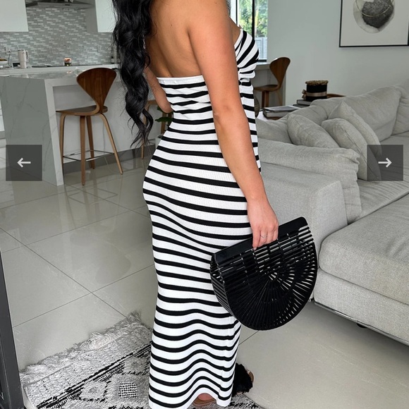 Striped Halter Midi Dress - Picture 2 of 2